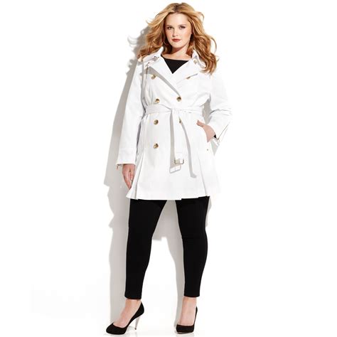 michael kors plus size trench coat|michael kors belted raincoat.